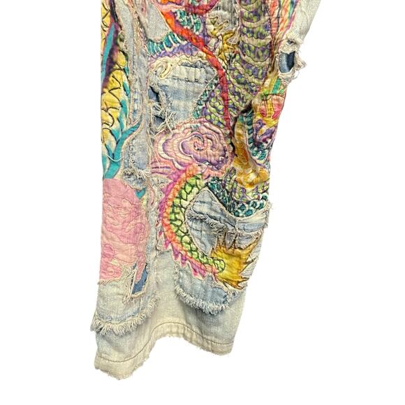 NWT Magnolia Pearl Sea Dragon Applique Miners Denims Faded Indigo Patches OS - Picture 11 of 16